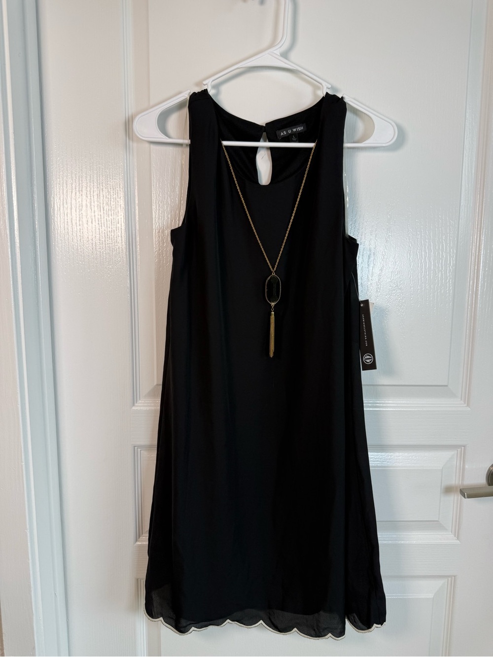 As U Wish Black Sleeveless Mini Dress with Keyhole (007)